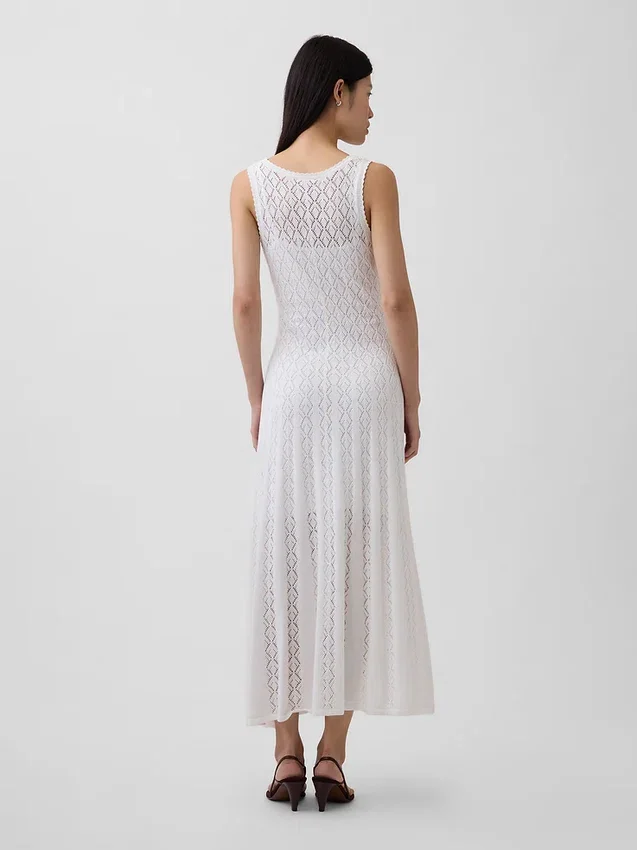 Robe longue en pointelle