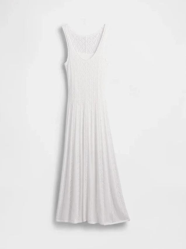 Robe longue en pointelle