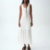Robe longue en pointelle