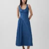 Robe longue froncée