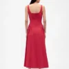 Robe longue froncée