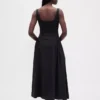 Robe longue froncée