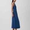 Robe longue froncée