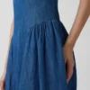 Robe longue froncée