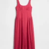 Robe longue froncée