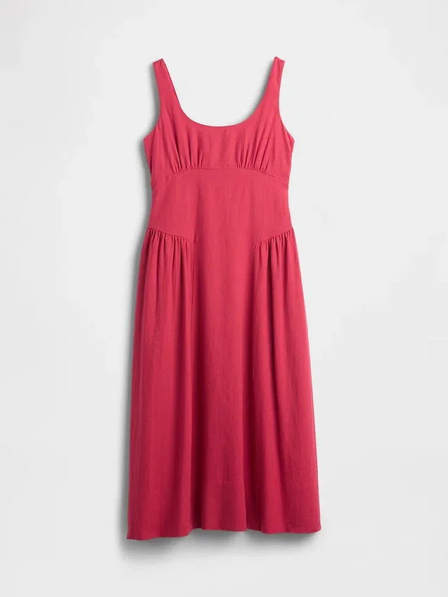 Robe longue froncée
