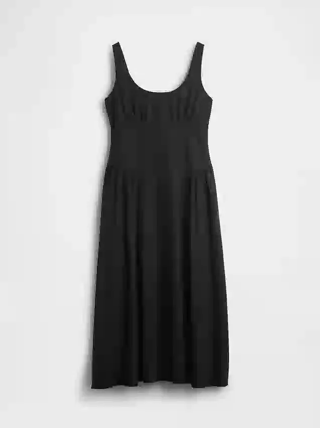 Robe longue froncée