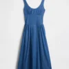 Robe longue froncée