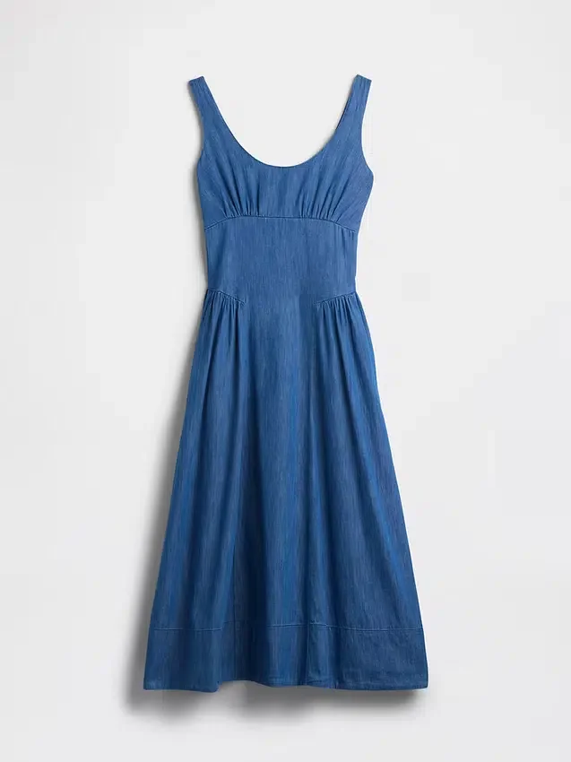 Robe longue froncée
