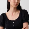 Robe longue à manches bouffantes brodées