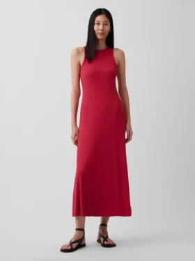 Robe longue moderne à bretelles avec soutien-gorge intégré