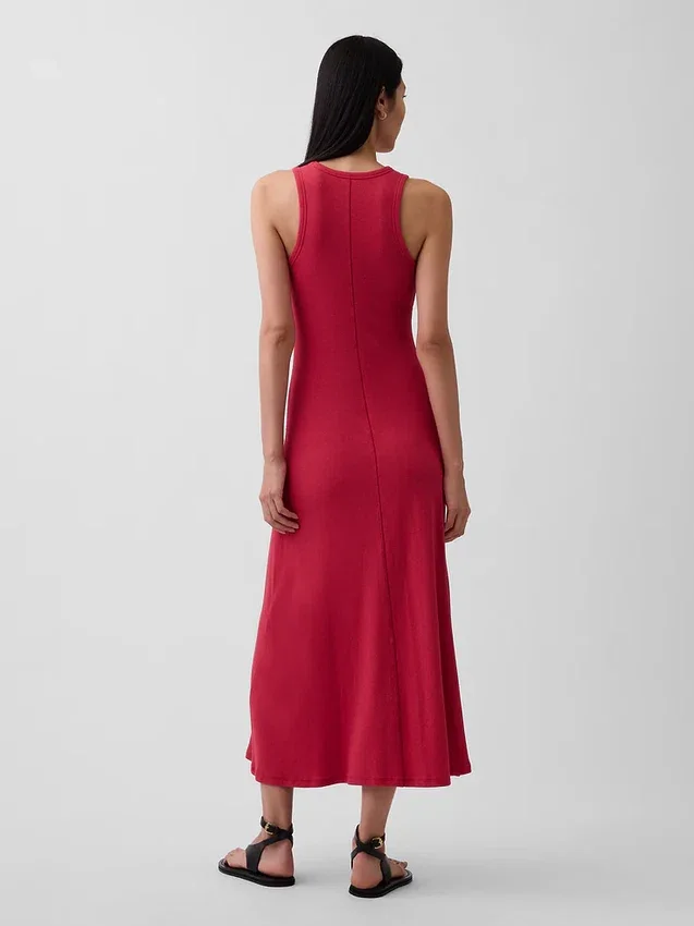Robe longue moderne à bretelles avec soutien-gorge intégré