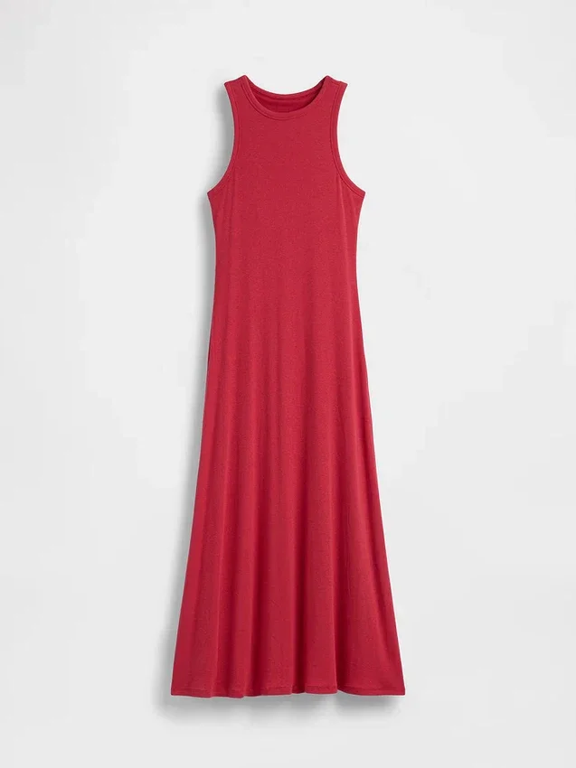 Robe longue moderne à bretelles avec soutien-gorge intégré
