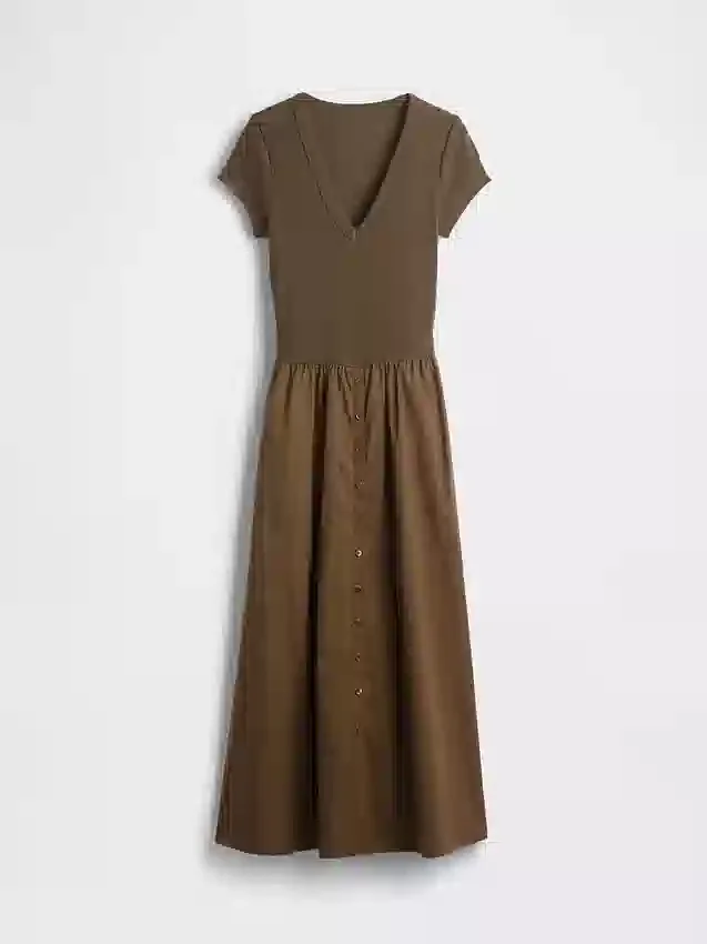 Robe longue moderne en mélange de matières