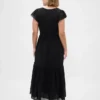Robe longue moderne à volants en mélange de matières