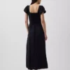 Robe longue à taille basse en mélange de lin