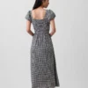 Robe longue à taille basse en mélange de lin