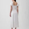 Robe longue à taille basse en mélange de lin