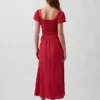 Robe longue à taille basse en mélange de lin