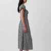 Robe longue à taille basse en mélange de lin