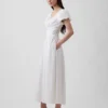 Robe longue à taille basse en mélange de lin