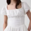 Robe longue à taille basse en mélange de lin