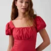 Robe longue à taille basse en mélange de lin