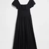 Robe longue à taille basse en mélange de lin