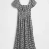 Robe longue à taille basse en mélange de lin