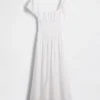 Robe longue à taille basse en mélange de lin