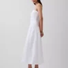 Robe longue taille basse en popeline