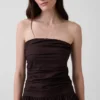 Robe longue taille basse en popeline