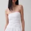 Robe longue taille basse en popeline