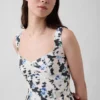 Robe longue à taille basse et coutures apparentes