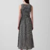 Robe longue à taille basse smockée en vichy