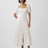 Robe longue à taille empire en mélange de lin
