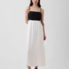 Robe longue à taille empire en mélange de lin