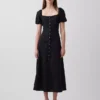 Robe longue à taille empire en mélange de lin