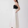 Robe longue à taille empire en mélange de lin