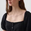 Robe longue à taille empire en mélange de lin