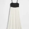 Robe longue à taille empire en mélange de lin