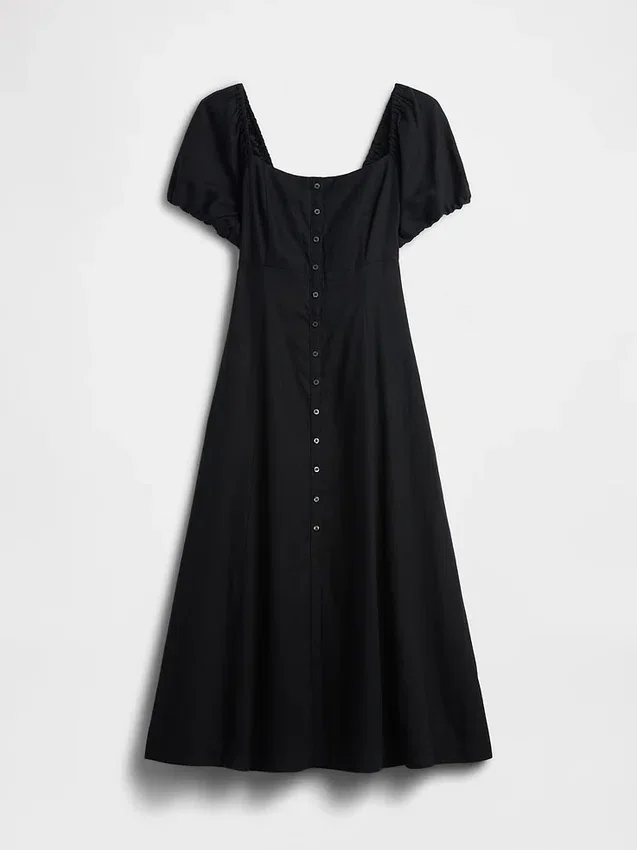 Robe longue à taille empire en mélange de lin