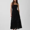 Robe longue à volants ajourés