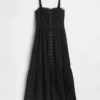 Robe longue à volants ajourés