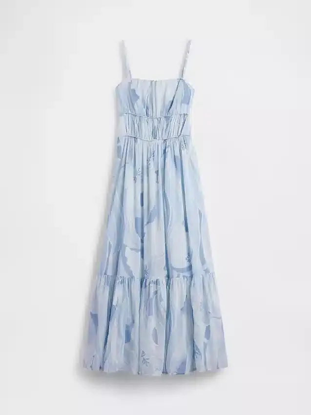 Robe longue à volants et nœud dans le dos