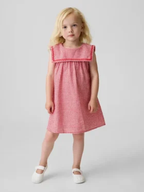 Robe marin en lin et coton à carreaux vichy pour Bébé & Enfant