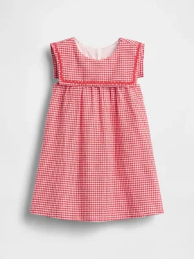 Robe marin en lin et coton à carreaux vichy pour Bébé & Enfant