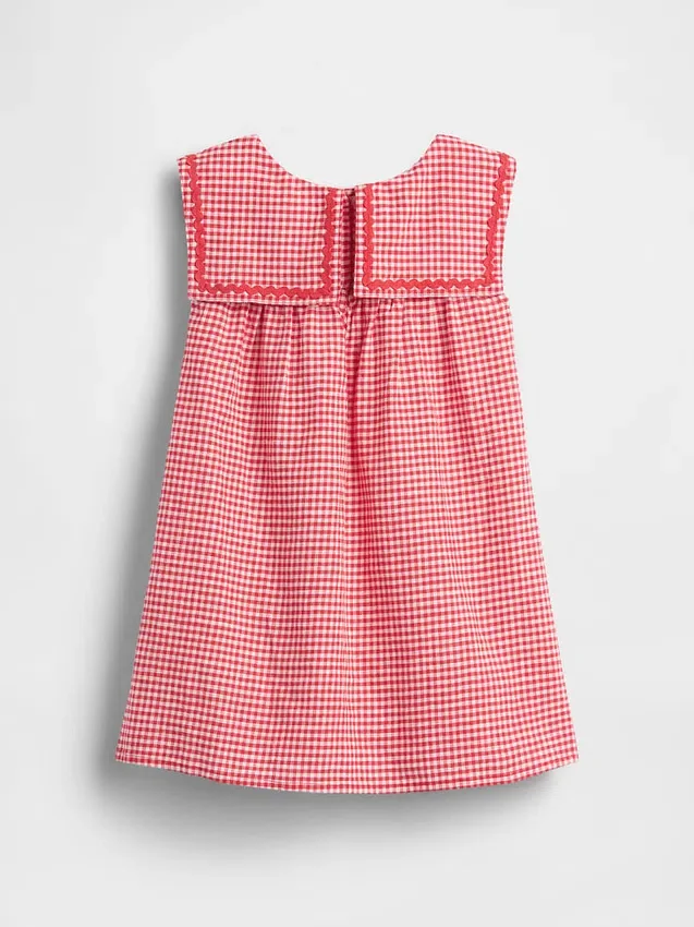 Robe marin en lin et coton à carreaux vichy pour Bébé & Enfant