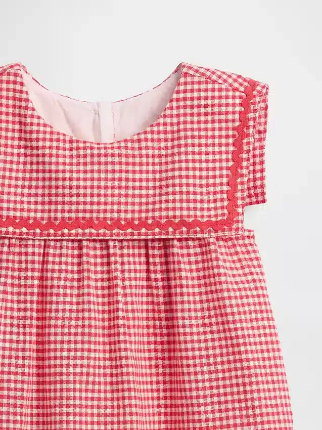 Robe marin en lin et coton à carreaux vichy pour Bébé & Enfant