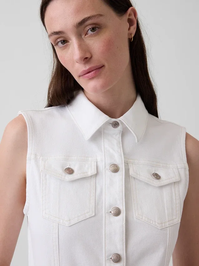 Robe mi-longue en denim avec ceinture à nouer